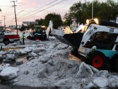 В Мексике город накрыло метром града