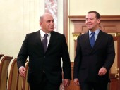 Медведев провел встречу с новым премьером Мишустин
