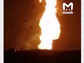 В России прорвало газопровод. Идет факельное горение